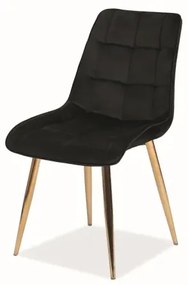KRZESŁO CHIC VELVET ZŁOTY STELAŻ/CZARNY BLUVEL 19 SIGNAL