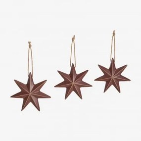 Zestaw 3 Ozdób Świątecznych Z Płyty Mdf Perg Rojo Cedro & 10 X 10 Cm - Sklum