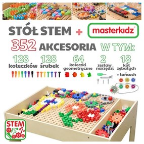 Masterkidz drewniany stół edukacyjny + akcesoria stem wall