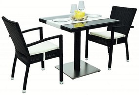 Zestaw rattanowy ogrodowy GINA 1+2 (czarny)