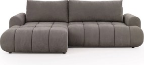 Narożnik Lutario Mini z funkcją spania lewostronny - szarobrązowa plecionka hydrofobowa Venice 2022