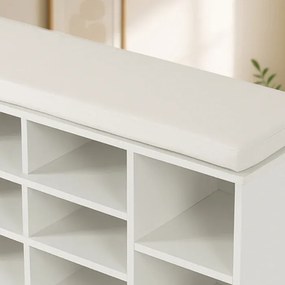 Szafka na Buty z Siedziskiem AXEL 104 cm do Przedpokoju Biała Nowoczesna