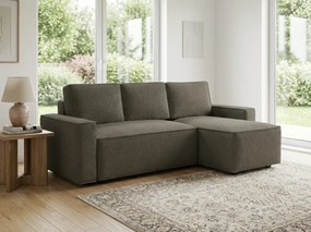 Rozkładana dwustronna sofa narożna do L SMART BOUCLE 232x143 cm, szaro-beżowa