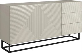 Komoda Asha 167 cm dwudrzwiowa z szufladami - kaszmir / czarny stelaż