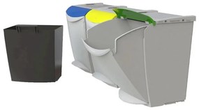 Denox Ekosystem Kosz na odpady segregowane 25 l, szary - mix