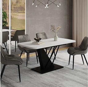 Stół jadalny biały/czarny 120x80x77.4 fenaro