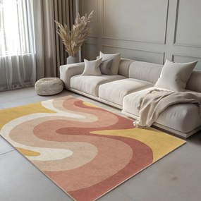 Żółto-szaroróżowy dywan odpowiedni do prania 120x180 cm Strawberry Creamsicle – Mila Home