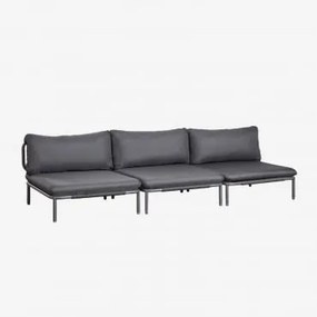 Sofa Modułowy Ogrodowy 3-częściowy Stal Roubly Grafitowa Szarość - Sklum