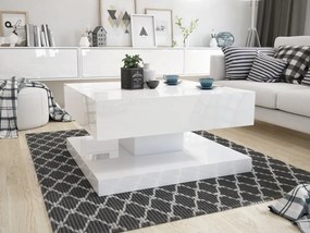 Kwadratowy stolik w wysokim połysku Gemin 80x80 biały