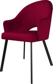 Krzesło Velvet tkanina Welur noga metalowa : Kolor nogi - Czarna profil, Kolor tkaniny - VELVET - MG31, Typ siedziska - Siedzisko stałe