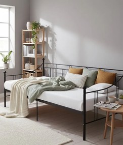 Czarne metalowe łóżko 90x200 cm P1-L94