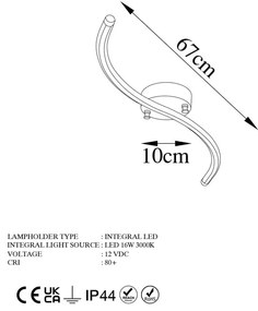 Czarna lampa sufitowa LED 10x67 cm Yilan – Opviq lights