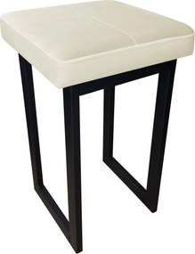 Taboret SOLID tkanina Welur stelaż metalowy STOŁEK LOFT : Kolor Stelaża - Czarny , Kolor tkaniny - VELVET - MG50, Typ tkaniny - Velvet, Wysokość - 60 cm