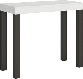 Konsola rozkładana 90x40/300 cm Everyday Frassino biała rama w kolorze Antracytu