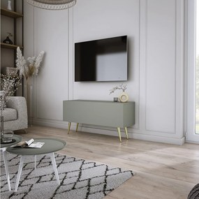 Szafka RTV: Aloes, 100 x 52 x 32 cm, złote nogi