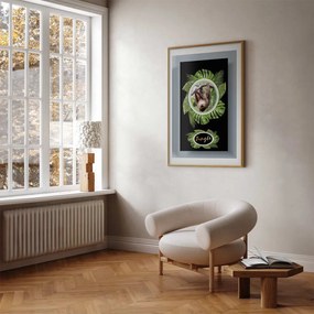 Plakat Leniwiec 21x30 cm z ramą złotą z marginesem ARTGEIST B