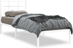 Białe metalowe łóżko w stylu loftowym 100x200 cm K8-N11