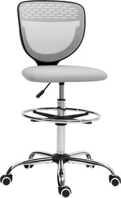 Vinsetto Fotel biurowy, krzesło robocze, fotel do biurka, regulacja wysokości, tapicerowany, jasnoszary | Aosom PL