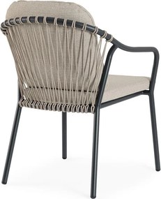 Jasnobrązowe metalowe krzesło ogrodowe Edvige – Bizzotto