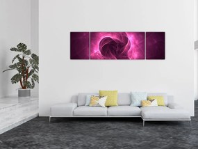 Obraz nowoczesnej różowej abstrakcji (170x50 cm)