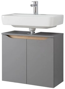 Szara szafka pod umywalkę bez baterii 60x53 cm Set 357 – Pelipal