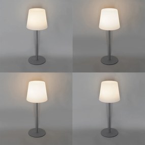 Lampa stołowa szara, ładowalna, z diodą LED i ściemniaczem IP54 - Jude