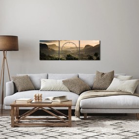 Obraz - Kubańskie szczyty (z zegarem) (90x30 cm)