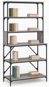 Metalowy regał na książki szary dąb D0-A53