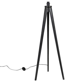 Rustykalna lampa podłogowa statyw czarna - Tripod Classic Rustykalny / Vintage Oswietlenie wewnetrzne