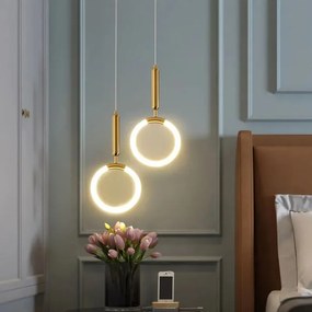 LAMPA WISZĄCA LED LHJ058-CP1 Złota Szczotkowana