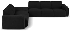 Czarny narożnik z materiału bouclé (lewostronny) Molino – Micadoni Home