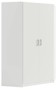 Szafa narożna 5-drzwiowa z 6 szufladami - szer. 254 cm - Biały - BELOMY