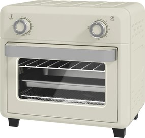 HOMCOM 10L Piekarnik Hot-Air do grilla, pieczenia i smażenia, Timer, Ekran dotykowy, 1000W, Nadaje się do zmywarki, Kremowobiały