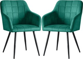 Zestaw 2 zielonych krzeseł tapicerowanych Z6-P52