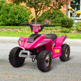 HOMCOM Quad elektryczny 6V dla dzieci z funkcją przód/tył dla dzieci 1,5-3 lata do 20 kg różowy | Aosom PL