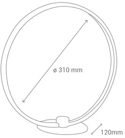 Biała owalna lampa stołowa SULION Framed