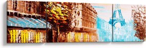 Obraz - Deszczowa pogoda i wieża Eiffla (170x50 cm)
