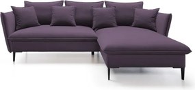 Narożnik GLOSS Prawostronny z funkcją spania, zestaw z poduszkami wolnostojący tkanina RIVIERA 76 Miętowy WERSAL