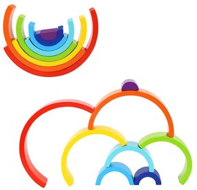 Tooky toy drewniana tęcza układanka klocki kreatywne montessori certyfikat fsc