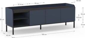 Niebieska szafka pod TV 160x55x42 cm Adara – Marckeric