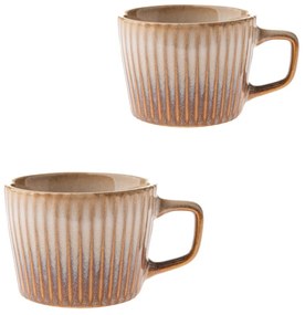 Beżowe kamionkowe kubki zestaw 2 szt. do cappuccino 190 ml Tone – Dakls