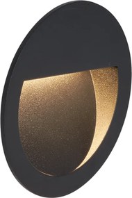 Nowoczesna lampa ścienna wpuszczana czarna z LED IP65 - Gem