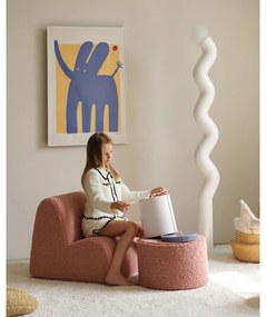 Różowy fotel dziecięcy z materiału bouclé Cloud – Wigiwama