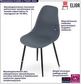 Ciemnoszare krzesło kuchenne metalowe H0-E74