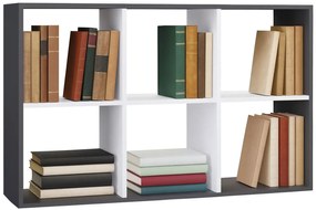 Niski regał na książki antracyt + biały E6-B81