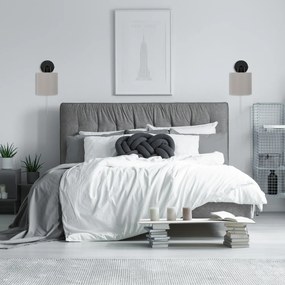 Czarny kinkiet LED z włącznikiem z szarym abażurem SHWD-C-1010SC-GR je