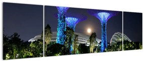Obraz przedstawiający pełnię księżyca w ogrodach Singapuru (170x50 cm)