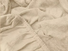 PrzytulneMieszkanie.pl Frotte prześcieradło MOLTON beżowe 90 x 200 cm