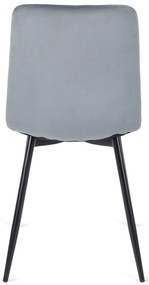 Zestaw stół Okrągły LINO 100 cm Orzech/Czarny i 4 Krzesła Tapicerowane do Salonu ROBIN Szare Welurowe Nowoczesne Loft