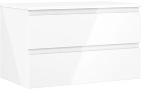 Mexen Orio szafka łazienkowa podumywalkowa 80 cm z blatem, 2 szuflady, biała połysk - 91A10-08047-2-BFFC00